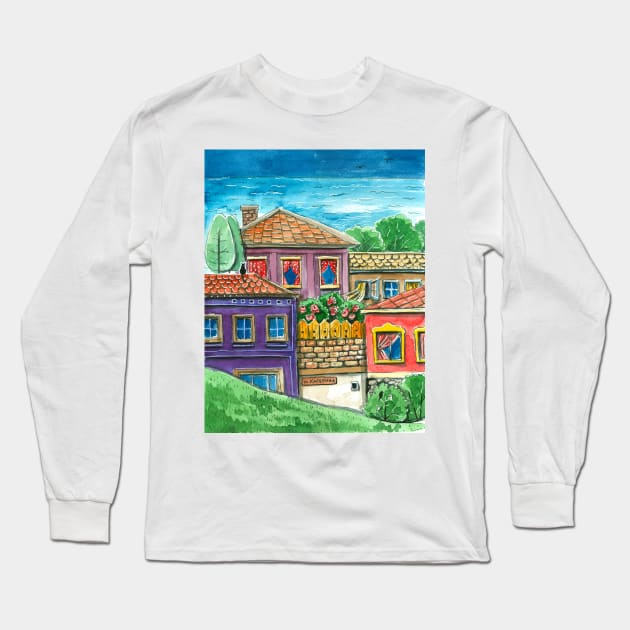 Doodle town Long Sleeve T-Shirt by katerinamk